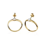 Solitario Earrings - argento 925 dorato