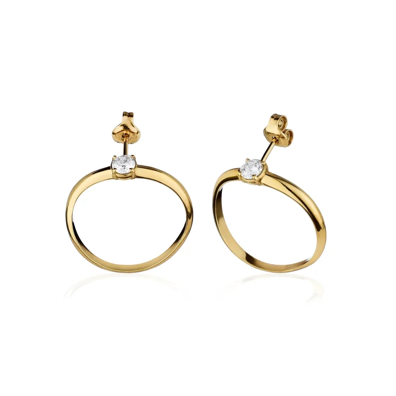 GENDERLESS- Solitario-S Solitario Earrings - argento 925 dorato
